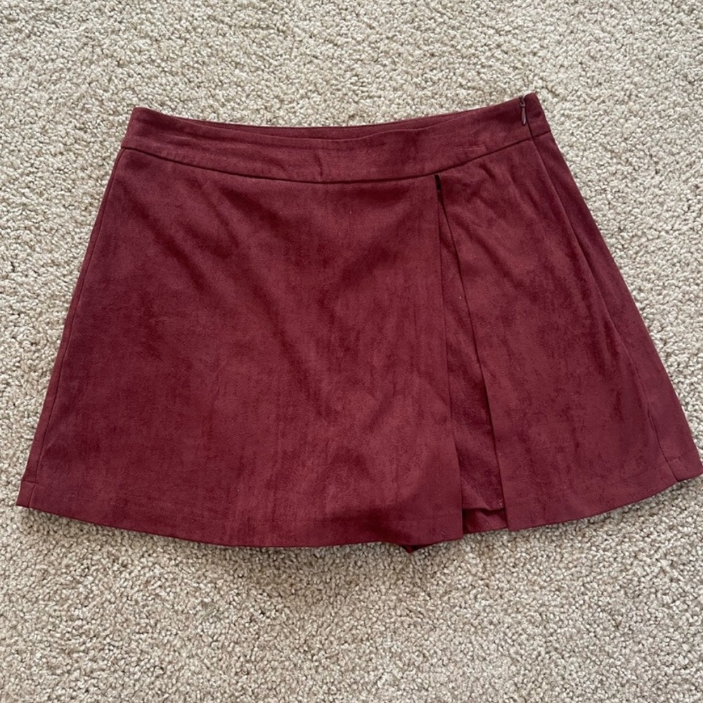 Altar’d State Burgundy Suede Skort